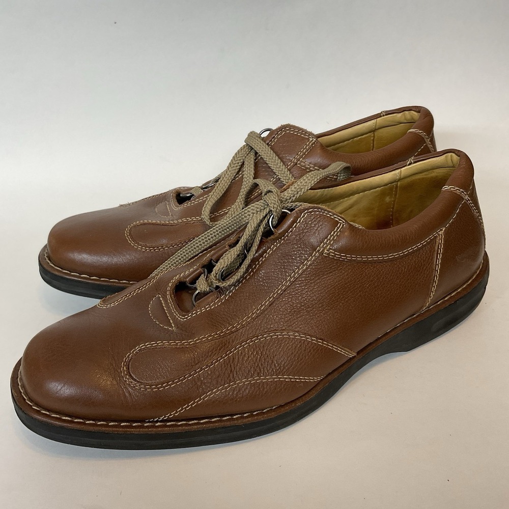 Alan Payne Oxford‎ Shoes Mens 9.5 M Brown Sheepskin Leather Bicycle Toe